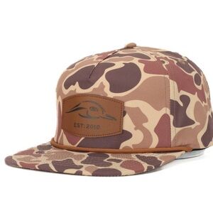 American Flyway Waterfowl Leather Patch Old School Camo Rope Old School Hat